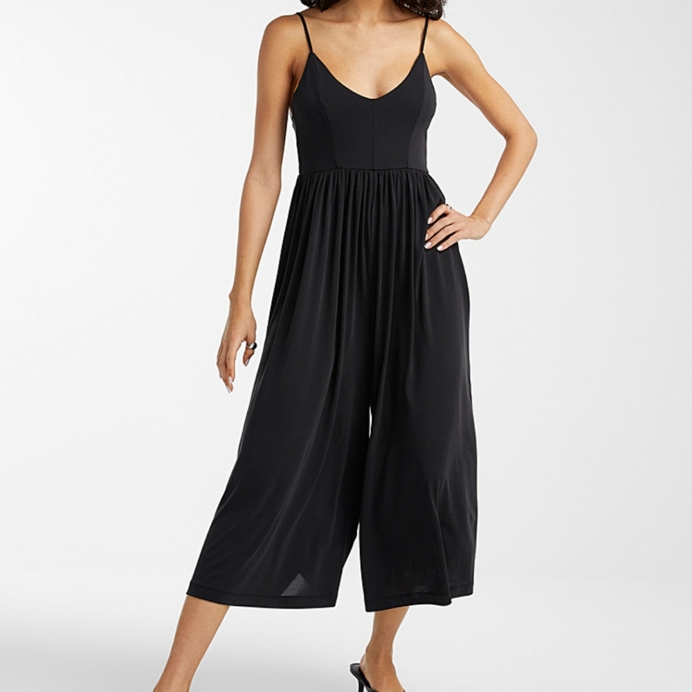 Blue Not Black  Wide-Leg Spaghetti Strap Jumpsuit( Light Blue )